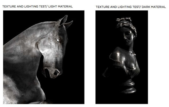 IMAGE: lighting and texture test for granite and bronze