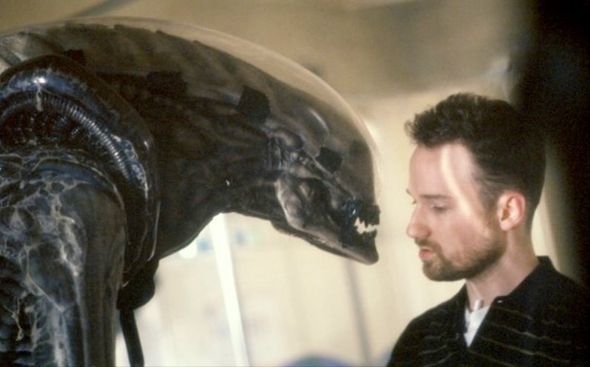 David Fincher on the set of Alien³