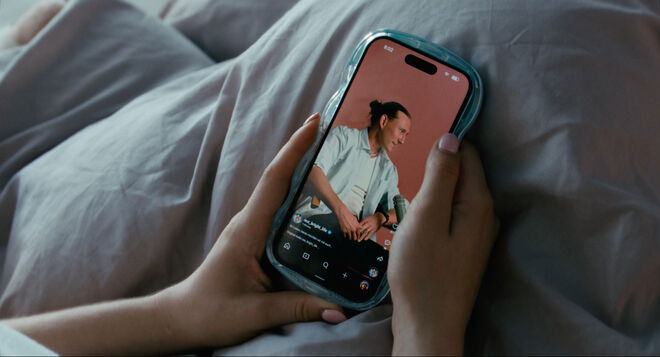 IMAGE: Still - Luca scrolls Instagram