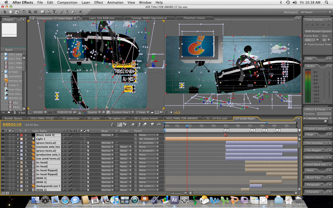 After Effects project for bullet sequence