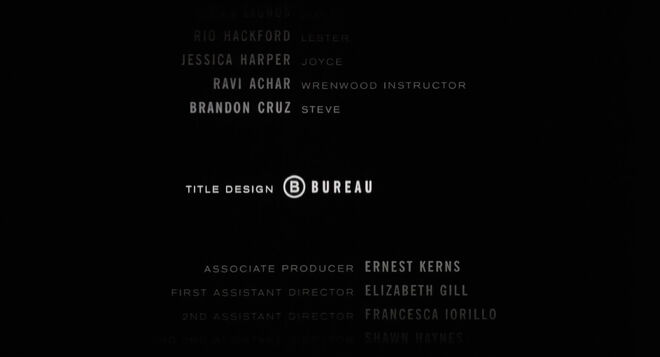 IMAGE: Still - Credit for "Title Design: Bureau" in the end crawl